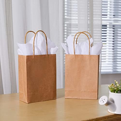 SUNCOLOR 25 Mini Goodie Bags Brown with Handle