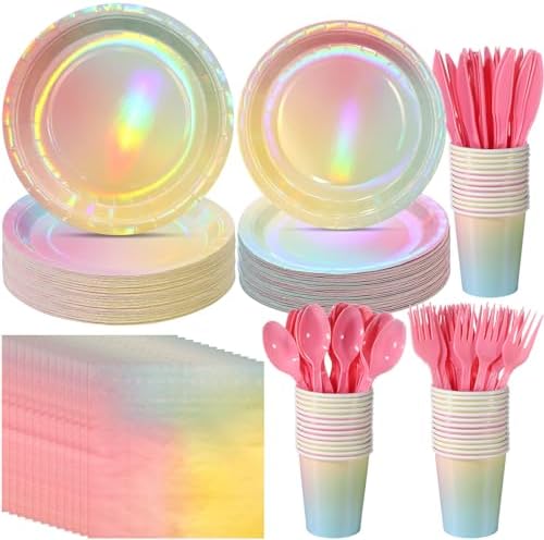 Iridescent Rainbow Party Decorations for 25 Guests