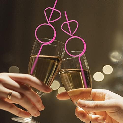 12Pcs Reusable Diamond Shape Straw Set Wedding Decor