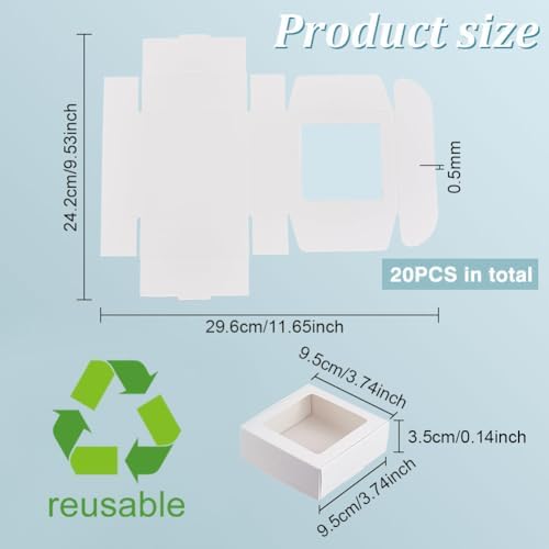 BENECREAT 20 Pack Clear Window Gift Boxes