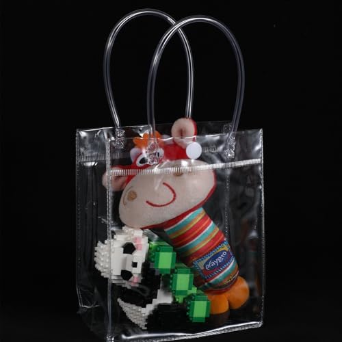 60 Pcs Clear Plastic Gift Bags with Handles