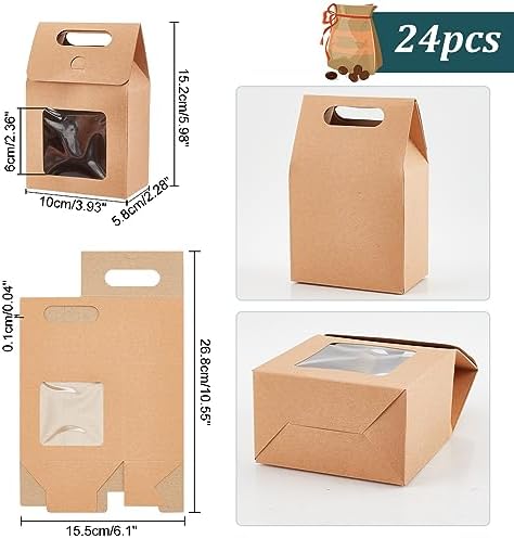 PH PandaHall 24pcs Clear Window Gift Boxes for Treats