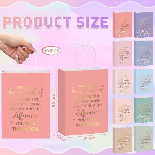 ReliThick 100 Pcs Appreciation Gift Bags for Team Events