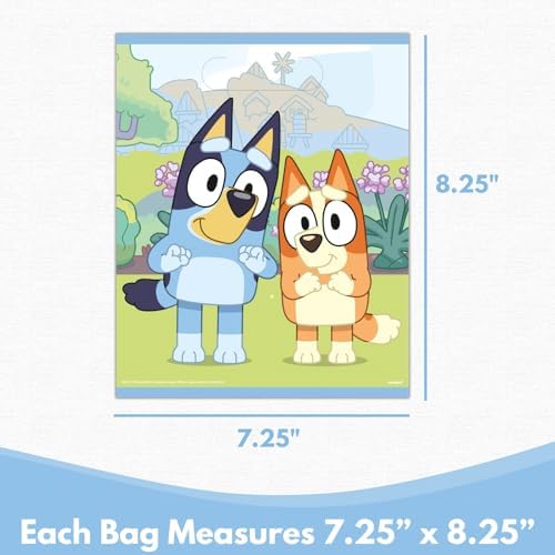 Unique Bluey Birthday Party Supplies Set - 24 Plastic Bags Checklist