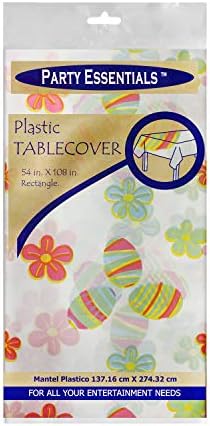 Party Essentials Heavy Duty Printed Plastic Table Cover 54x108 1Count Easter