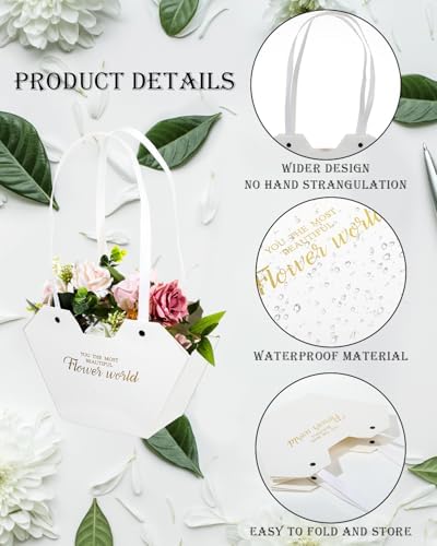 Liobelon 12 Pack Flower Gift Bags With Handles