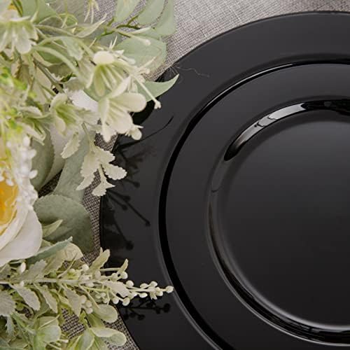 FLOWERCAT 60PCS Heavy Duty Black Disposable Plates