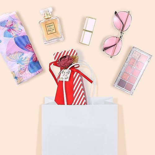 GSSUSA 20Pcs White Gift Bags With Handles