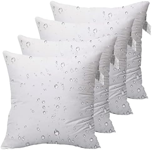 ACCENTHOME Waterproof Pillow Inserts 18x18 Pack of 4