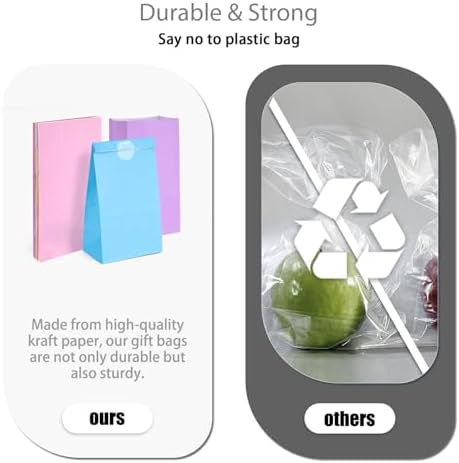 VGOODALL 24PCS Colored Party Bags with Stickers