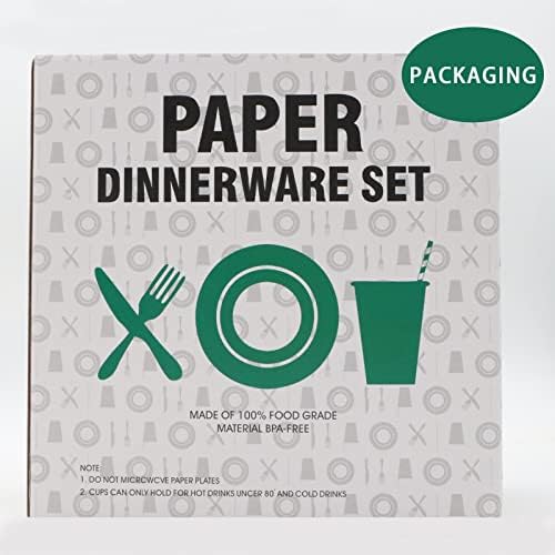 Golden Dots Disposable Paper Plates 100 Pack 50x9 50x7