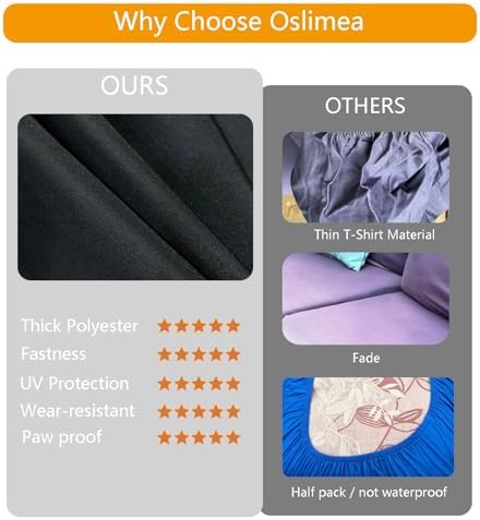 Oslimea 4 Pack Outdoor Cushion Covers Black