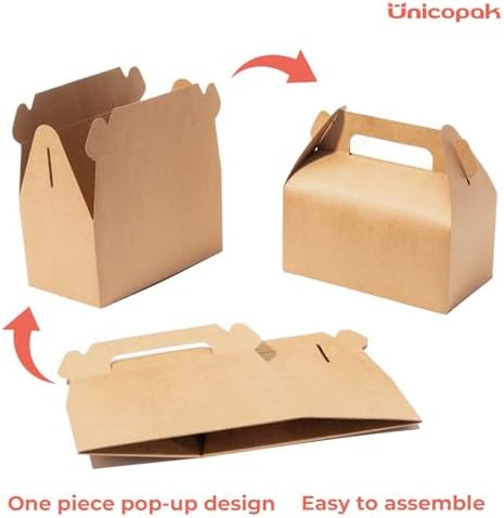 UnicoPak 10 Pack Brown Gable Treat Boxes