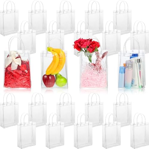 Clear PVC Gift Bags with Handles 25 Pack