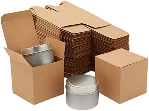 Juvale 100 Pack Brown 3x3x3 Inch Gift Boxes with Lids