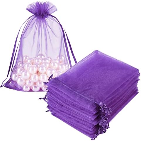 HRX Package 100pcs Purple Organza Gift Bags