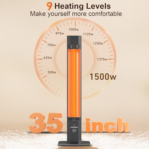 9 Heat Levels Outdoor Patio Heater with 9H Timer