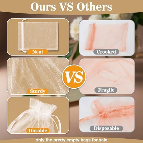 Sukh 50 Organza Soap Bags 5x7 Inches White