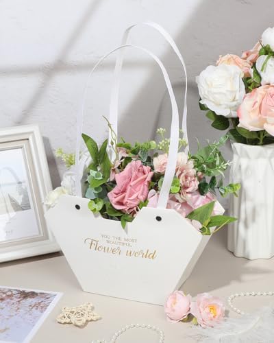 Liobelon 12 Pack Flower Gift Bags With Handles
