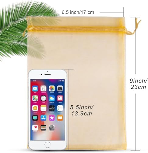 50 Pack Assorted Organza Bags 6x9 Inch for Gifts