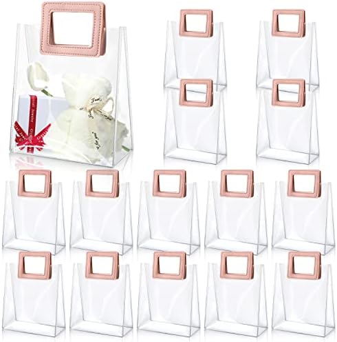 15 Pack Clear Gift Bags with Handles for Events