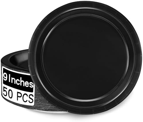 50 Pack 9 Inch Disposable Paper Party Plates