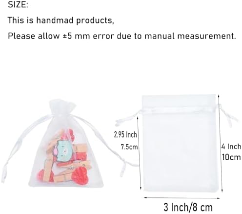 Tendwarm 100 Pcs 3x4 Inch Sheer Organza Gift Bags with Drawstring