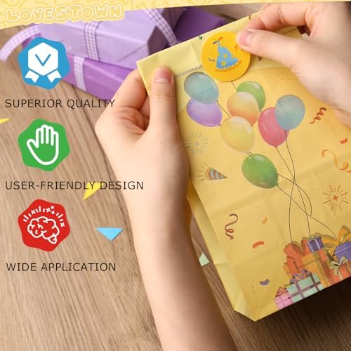 LovesTown 24 Pack Party Favor Bags with Stickers