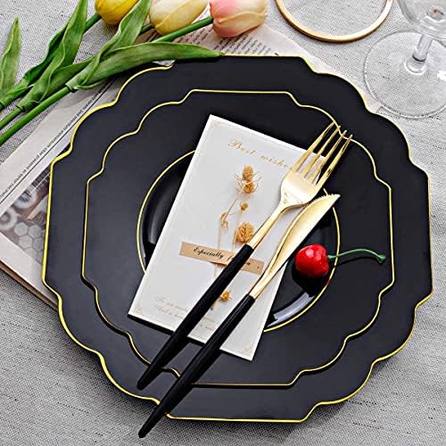 Supernal 102pcs Gold Plastic Cutlery Set