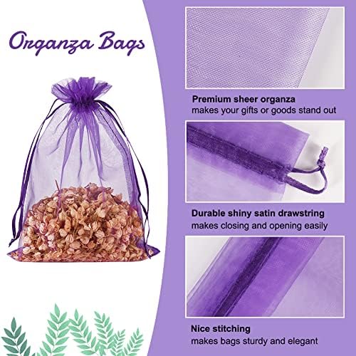 HRX Package 100pcs Purple Organza Gift Bags