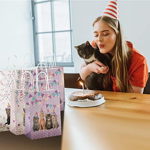 Yisong 12 Pcs Cat Party Favor Bags