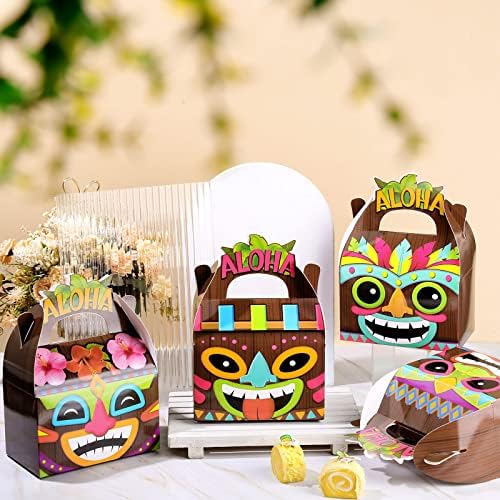 Glenmal 24 Pcs Tiki Luau Treat Boxes with Handles 1