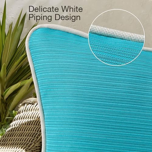 Unimatta Decorative Water Repellent Throw Pillows Set of 4 Turquoise