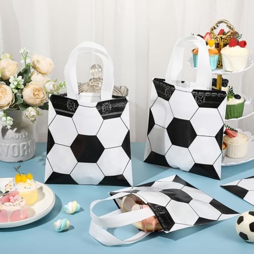Sweetude 12 Pcs Soccer Gift Bags with Handles