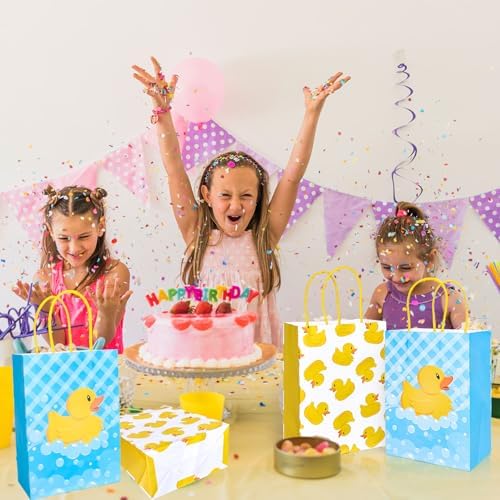 FYSUIMU 24Pcs Yellow Duck Gift Bags with Handles