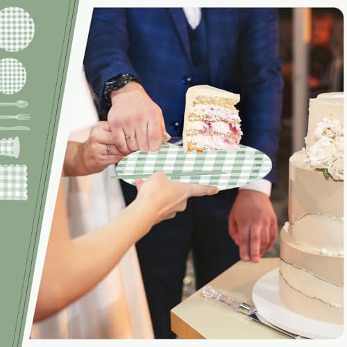 Newtay 168 Pcs Gingham Partyware Set for 24 Guests