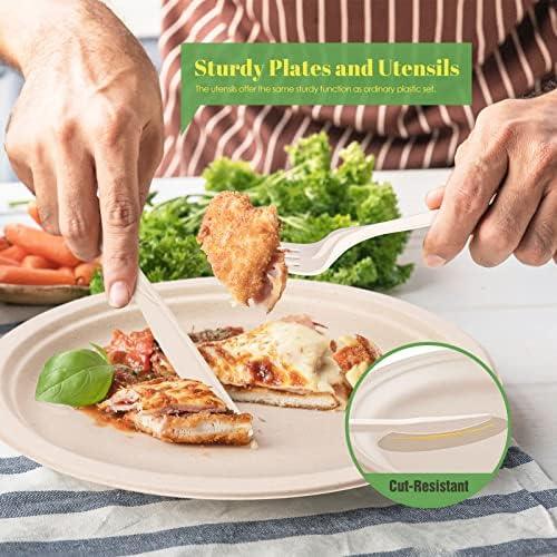 Gezond 400 Piece Compostable Paper Plates Set