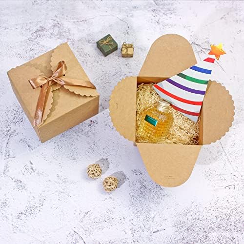 Brown Kraft Gift Box 10 Pack with Ribbon