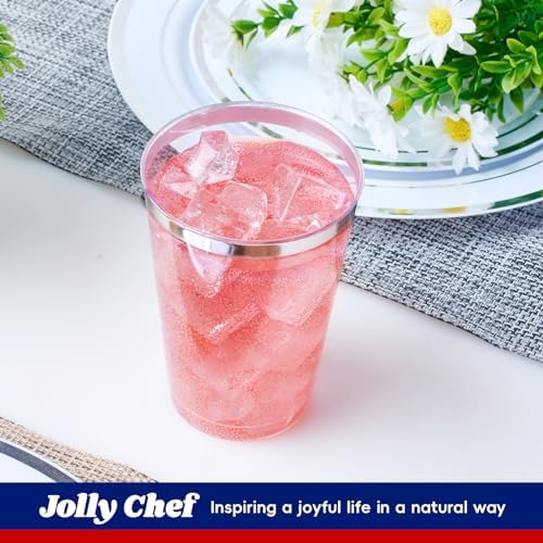 JOLLY CHEF 100 Pack Silver Rimmed Disposable Cups