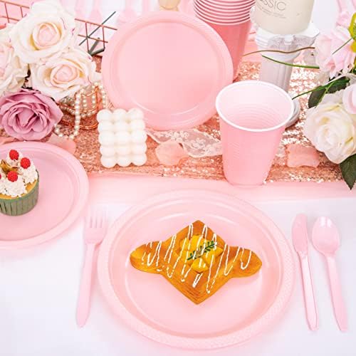 WELLIFE 210 Piece Pink Party Supplies Set