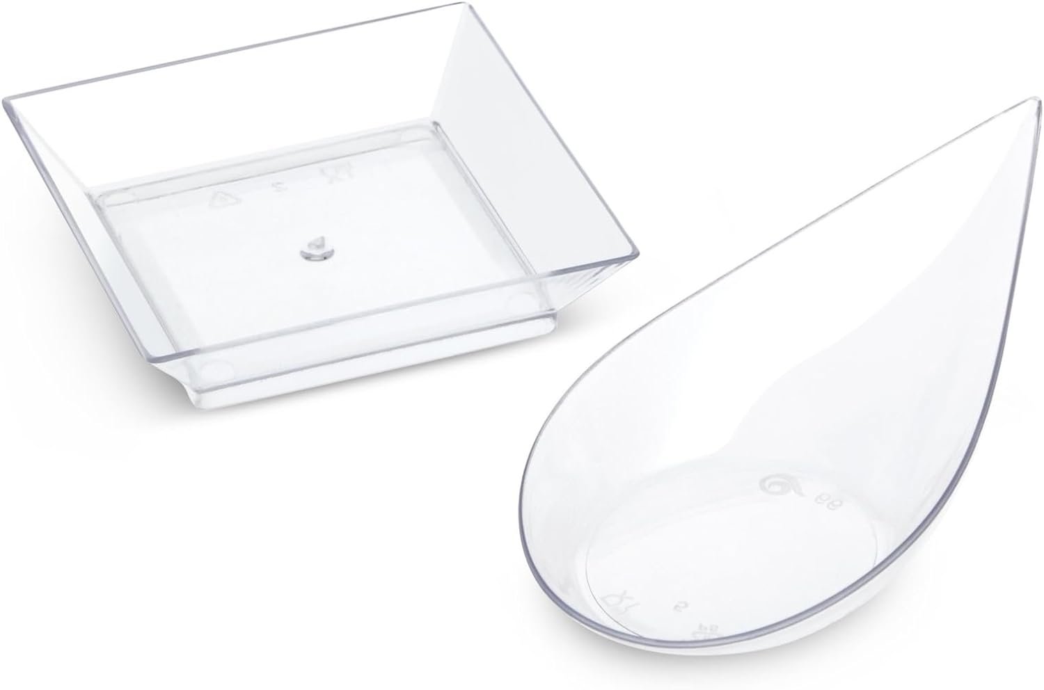 Juvale 72-Piece Mini Appetizer Set - Clear Plastic Plates and Tear Drop Spoons