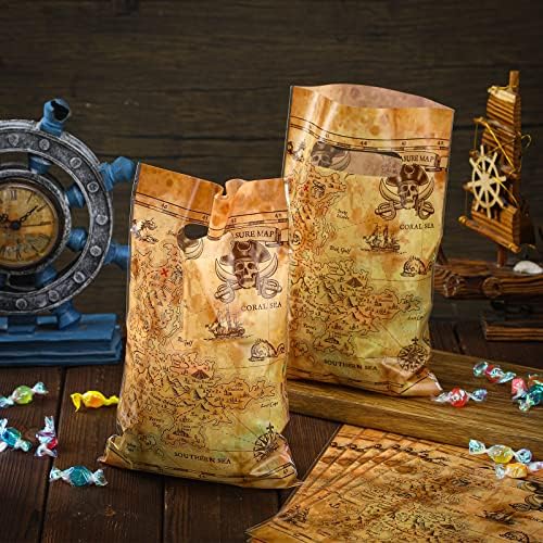 Yinder Pirate Treat Candy Bags 100 Pcs Treasure Map Party Favors