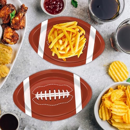 50Pcs Football Shaped Disposable Paper Plates