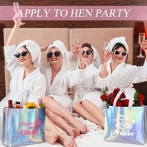 Cindeer 12 Pcs Lets Go Girls Bridesmaid Bags Holographic