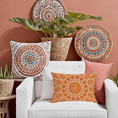 Jartinle Fall Orange Waterproof Pillow Covers 12x20
