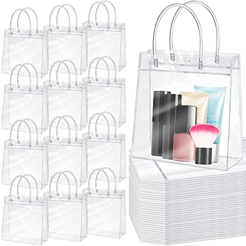 Reginary 85 Pcs Clear PVC Gift Bags with Handles