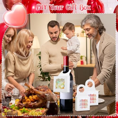 ISKYBOB 20Pcs Wine Bottle Box with Window