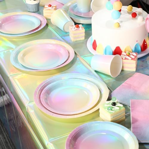 Iridescent Rainbow Party Decorations for 25 Guests