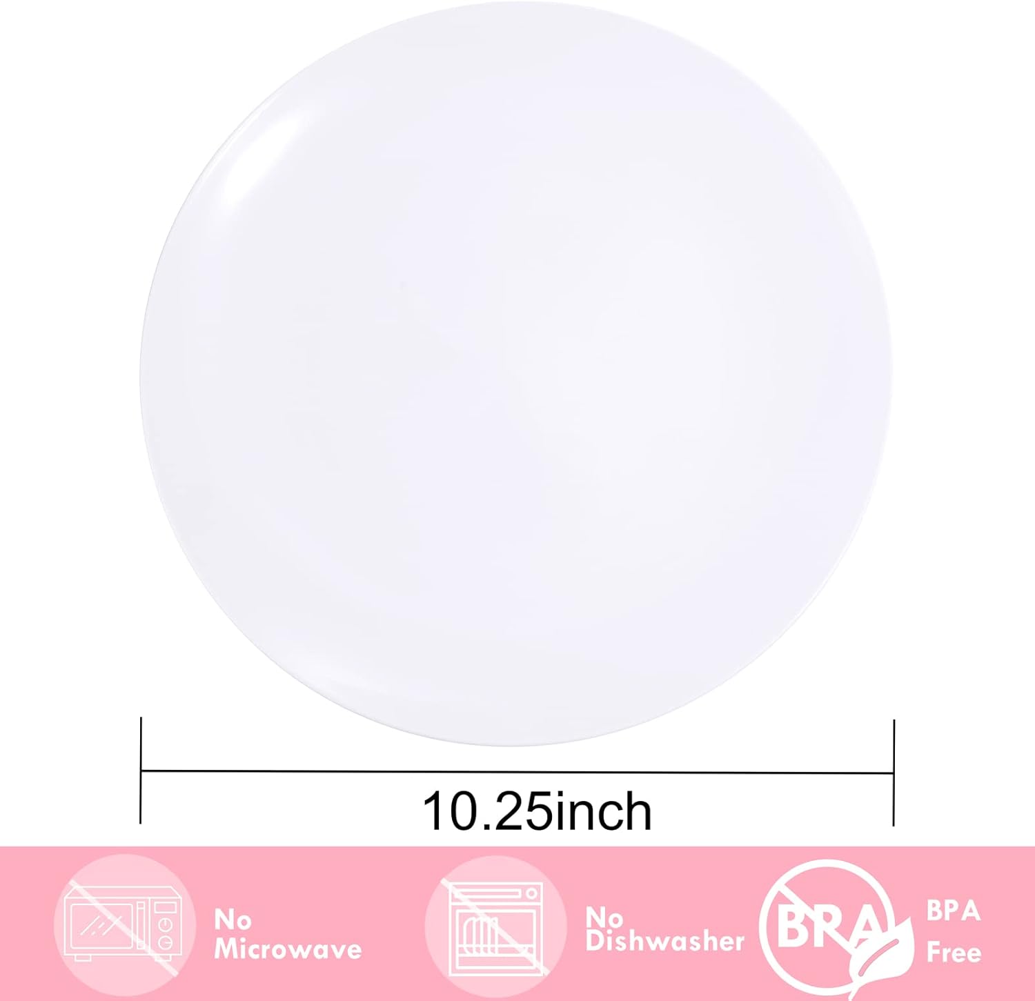 Hioasis 100pcs White Plastic Plates 1025 Inch