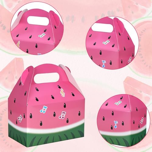 Caoekego Cartoon Melon Party Snack Boxes 16PCS Watermelon Theme Goodie Bags